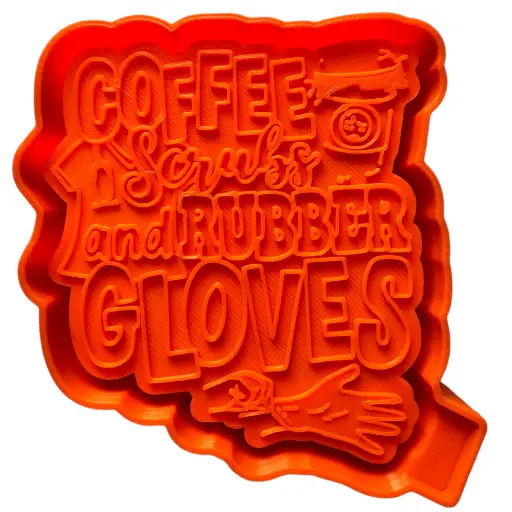 Coffee Scrubs & Rubber Gloves Freshie Silicone Mold